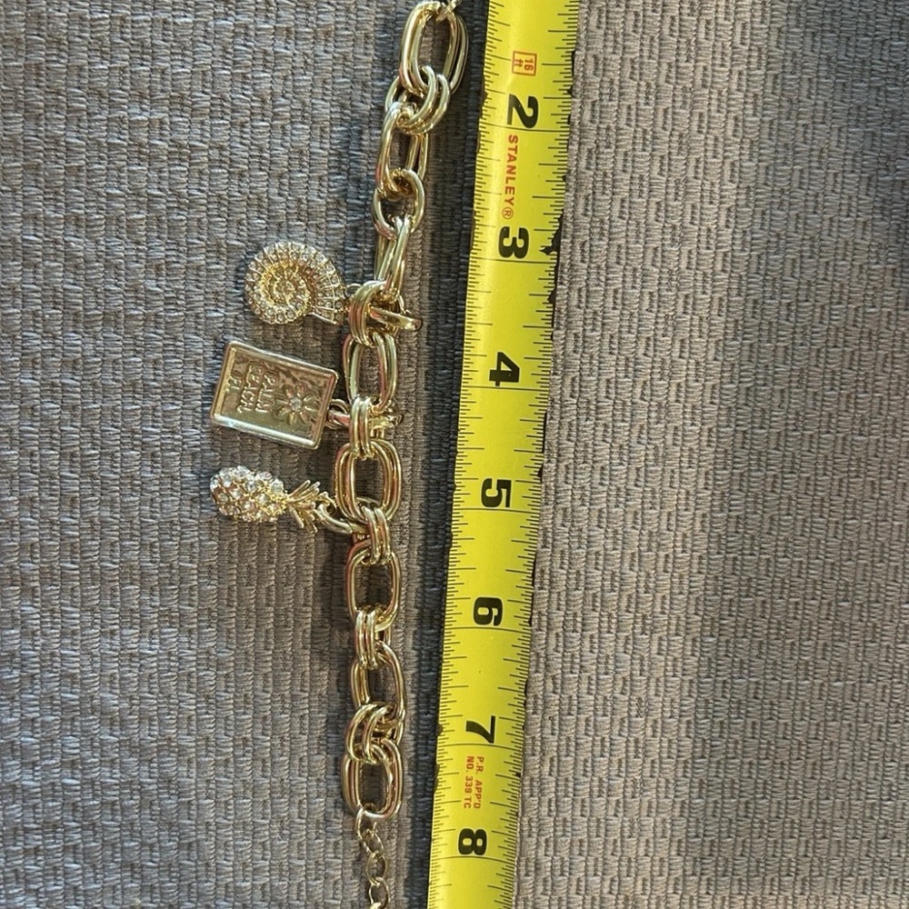 Lilly Pulitzer Gold Bracelet with Pineapple and Shell Charms - Picture 5 of 5